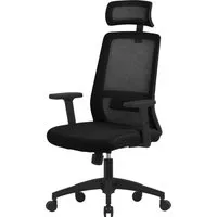 ML-Design Ergonomischer Bürostuhl Schwarz mit Mesh und Kopfstütze - Bürostuhl mit verstellbarer Lendenwirbelstütze und Armlehnen, ideal für langes Sitzen ohne Ermüdung – perfekt für Home Office oder Büro.