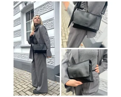 Corno d´Oro Schultertasche Damen Leder Handmade - Schultertaschen aus 100% Rindsleder, robust und langlebig, mit breitem verstellbarem Schultergurt für optimalen Tragekomfort.