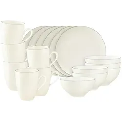 Seltmann Weiden Frühstücks-Geschirrset Savona Grey Line 18-teilig für 6 Personen