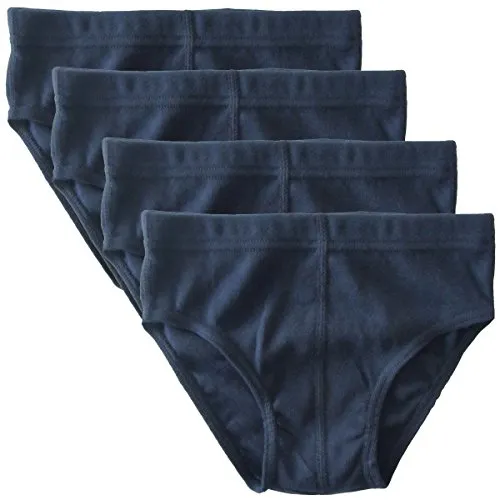 HERMKO 2850 4er Pack Jungen Slip einfarbig aus 100% Bio-Baumwolle mit Dehnbund, Farbe:Marine, Größe:116