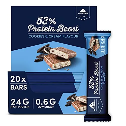 Produktbild Multipower 53% Protein Boost – Cookies & Cream Proteinriegel
