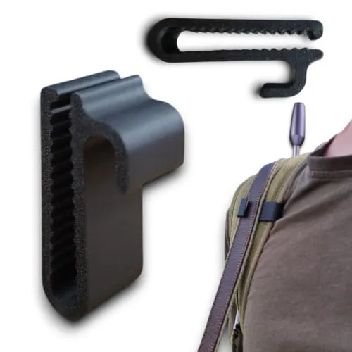 Rucksackhaken für Gewehrriemen – Klemmhaken für Jäger & Outdoor | Für Jäger, Schulterriemen-Sicherung, Rutschfester Halt, verhindert Abrutschen von der Schulter