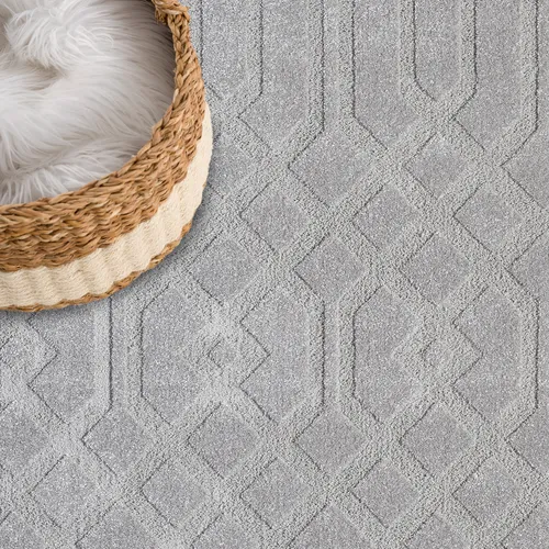 Teppich Kurzflor Esso, Farbe:Retro / Grau, Größen:160 x 230 cm