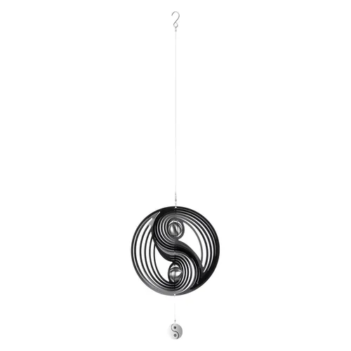 GILDE Girlande XL Windspiel Yin Yang - Mobiles Deko zum Hängen aus Edelstahl mit 2 Kugeln, ideal für eine moderne und stilvolle Atmosphäre in jedem Raum.