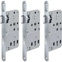 BASI Zimmertürschloss ES 927 BB DIN Links Edelstahl Rundstulp 20 mm 3er Set - Hochwertiges Einsteck-Zimmertürschloss für Innenräume, ideal für gängige Türsysteme. Mit elegantem Rundstulp aus Edelstahl und robustem Kunststoff-Riegel für langlebige Nutzung und einfache Montage.