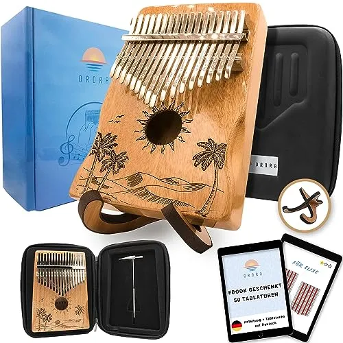 ORORA Kalimba Musikinstrument für Kinder und Erwachsene, 17 Schlüssel Daumenklavier aus lackiertem Holz