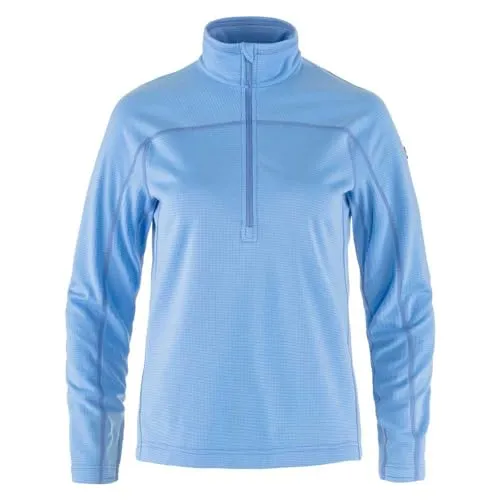 Fjällräven Abisko Lite Fleece Half Zip W ultramarine (537) S - Damen Midlayer für Skitouren und Freeskiing, leicht und atmungsaktiv aus recyceltem Polyester, ideal für Outdoor-Abenteuer bei warmem Wetter mit modernem halben Reißverschluss.