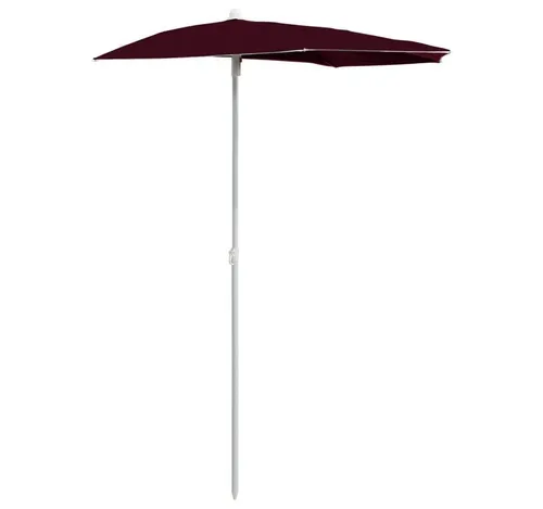 furnicato Sonnenschirm Halb-mit Mast 180x90 cm Bordeauxrot