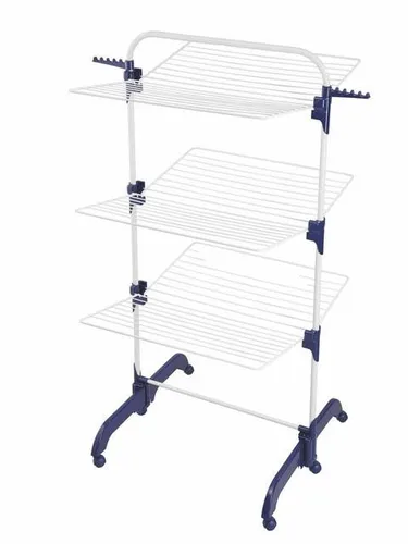Leifheit Turmwäscheständer Comfort Tower 420 - Weiß - Wäscheständer mit 42 m Trockenlänge, ideal für enge Räume. Mit 6 leichtgängigen Rollen und 3 klappbaren Trockenstufen für bis zu 4 Waschmaschinenladungen.