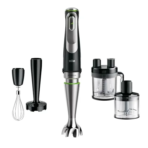 BRAUN MultiQuick 9 MQ9187XL Stabmixer schwarz - 1.200 W Power für perfekte Ergebnisse, inklusive Zerkleinerer und vielseitigem Zubehör
