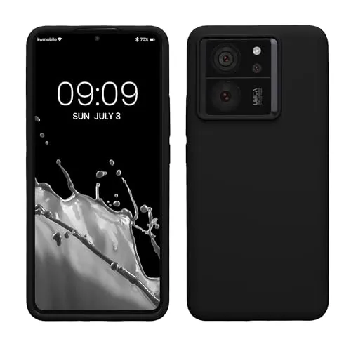 kwmobile Handyhülle für Xiaomi 13T / 13T Pro Hülle - Case Silikon - Kabelloses Laden - Schutzhülle Cover in Schwarz