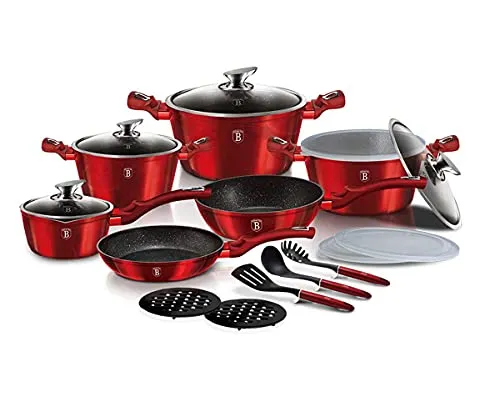 Berlinger Haus Metallic Burgundy 18 Ele Topfset BH-7035 von Berlinger Haus