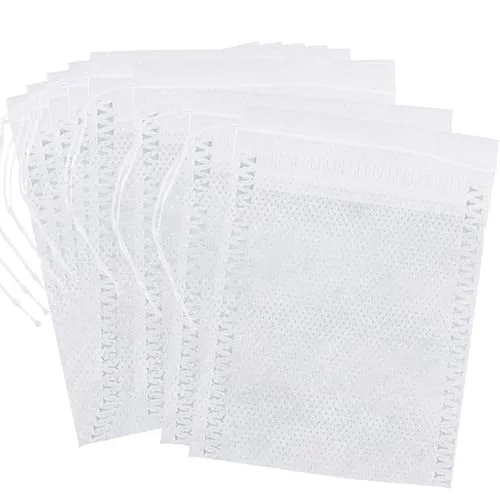 Stück Einweg Teebeutel mit Kordelzug Teefilterbeutel Einweg Teabag Teebeutel für Losen Tee Gewürzsäckchen Gewürzbeutel für Tee Obsttee Teeblumen Gewürz Kräuterpulver 6 × 8cm 200