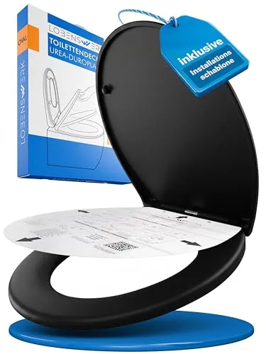 LOBENSWERK Toilettendeckel Schwarz Matt mit Absenkautomatik