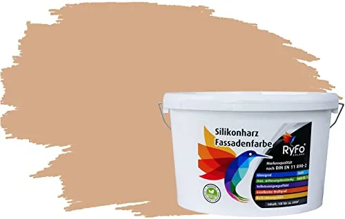 RyFo Colors Silikonharz Fassadenfarbe Lotuseffekt Trend Nudebraun 10l - Wetterbeständige Fassadenfarbe in verschiedenen Braun-Tönen - Entdecken Sie die langlebige Silikonharz-Fassadenfarbe für den Außenbereich. Hohe Deckkraft und schmutzabweisende Eigenschaften sorgen für eine stets attraktive Fassade.