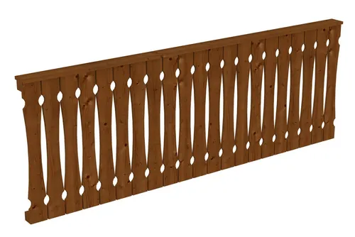 Skanholz Brüstungsgeländer Balkonschalung - 270 cm, Nussbaum - Zubehör für Gartenhäuser, robustes Holzgeländer in eleganter Nussbaumfarbe, perfekt für stilvolle Balkone und Terrassen.