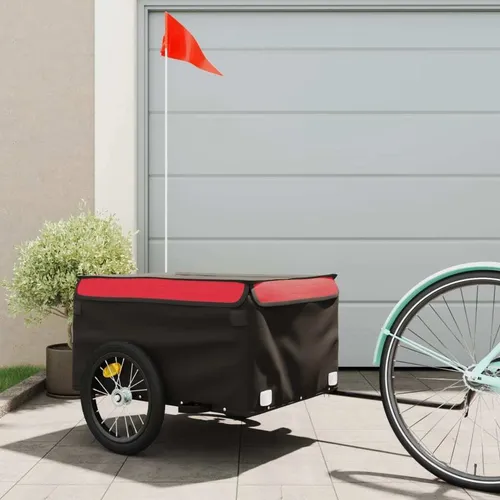 Maison Exclusive Fahrradanhänger Schwarz-Rot 45 kg