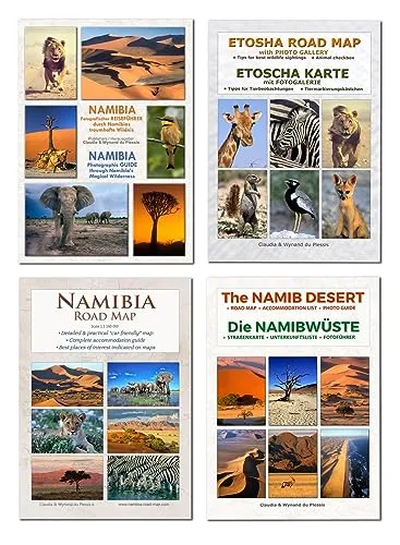 Das komplette Kartenset NAMIBIA Plus (4-teilig): Straßenkarte, ETOSCHA Karte, NAMIB Karte & Foto Reiseführer - Fotografie: Umfassendes 4-teiliges Kartenset für Namibia, ideal für präzise Reiseplanung und Erkundung der schönsten Regionen.