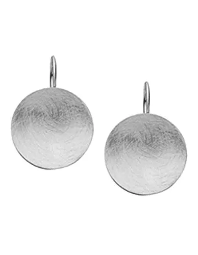 Nenalina Silber Damen-Ohrringe Ohrhänger - Ohrringe für Damen aus 925 Sterling Silber, modernes gebürstetes Design mit 21 mm Durchmesser, ideal als Geschenk für besondere Anlässe.