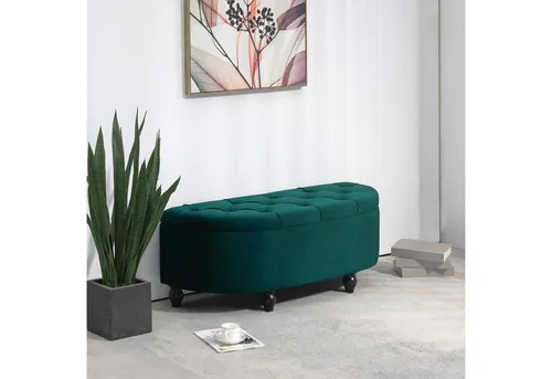 Homcom Sitzbank Dunkelgrün, 46x42x120 cm in grün von HOMCOM