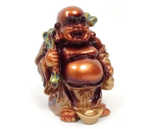 Dekoobjekt Buddha Skulptur aus Resin 14cm Buddhafigur Dekofigur Wander Buddha, Glücksbringer