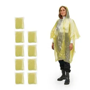 Regenponcho einweg Notfall Poncho Einmal Regenjacke 10 Stück leicht unisex