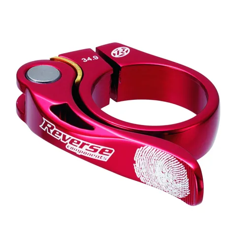 REVERSE Sattelstützklemme Long Life Durchmesser: 34,9 mm | rot | SB-Verpackung
