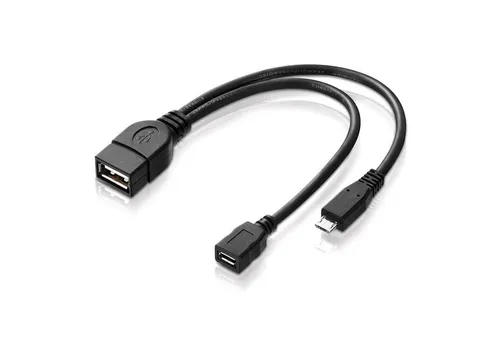 adaptare 40228 USB-OTG Adapter-Kabel Micro-USB - USB-Kabel & Adapter mit zusätzlichem Stromanschluss für externe Geräte, ideal für die Nutzung energieintensiver Peripheriegeräte wie externe Festplatten.