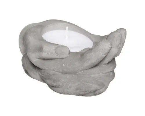 Atmosphera Créateur d'intérieur Duftkerze - Duftkerze aus Lemongrass, ideal zur Insektenabwehr im Freien. Brenndauer 14 Stunden, dekorative Zementbasis in Handform.