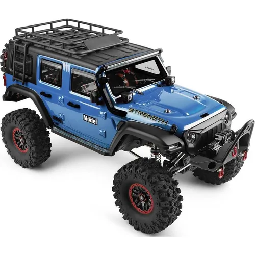 WL Toy Blauw (metallic) Brushed 1:10 RC auto Elektro Crawler 4WD RTR 2,4 GHz Incl. accu en lader (104010)