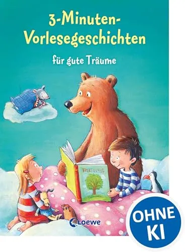 3-Minuten-Vorlesegeschichten für gute Träume - Kurzgeschichten für Kinder ab 3 Jahren, ideal zum Vorlesen und Mitlesen mit wunderschönen Illustrationen, fördert entspannte Einschlafrituale.