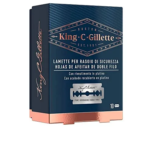 Gillette King C. 10 Blades for Safety Razor Replacement, 10 stück