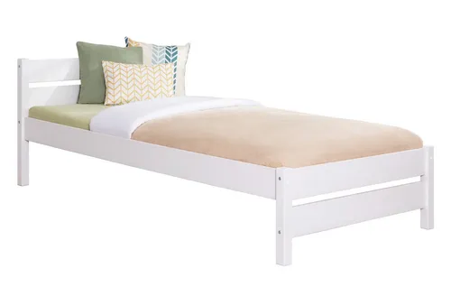 Mid.you Bett Ticaa 857521 Bora, Weiß, 90x200 cm - Massives Kiefernholz-Bett in Weiß, ideal für Kinderzimmer. In verschiedenen Größen erhältlich und speziell für Rollroste konzipiert.