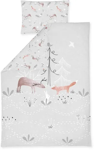 Julius Zöllner Kinderbettwäsche Woodlife 100% Baumwolle in grau von Julius Zöllner