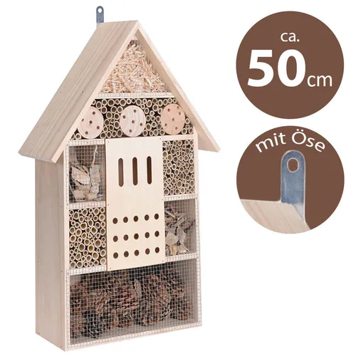 XXL Insektenhotel Holz Insektenhaus Groß Bienenhotel Nistkasten Nisthilfe Metall
