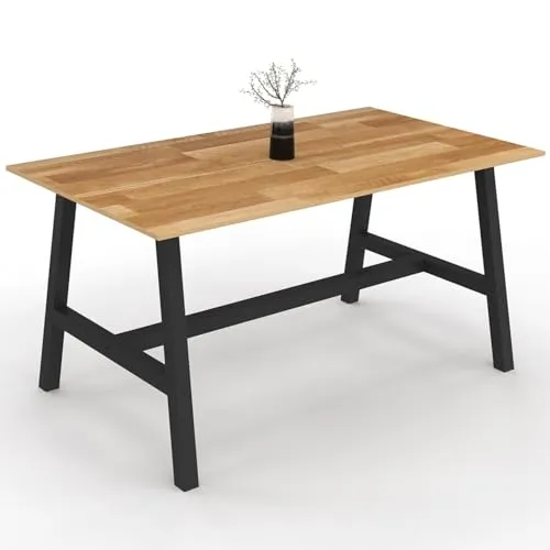 IDMarket - Esstisch, rechteckig, Madeleine, 6 Personen, Holz und Metall, 160 cm