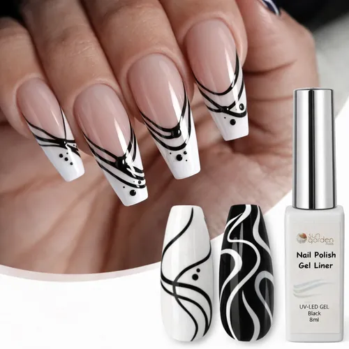 Nail Polish Nail Liner Schwarz  8ml – Nailart-Lack für feine Linien und Design