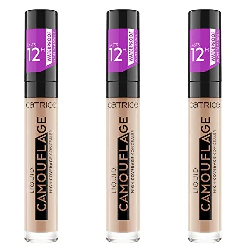 Produktbild Catrice Liquid Camouflage High Coverage Concealer (3x5ml), flüssig Make-up Abdeckstift, wasserfest, 12h Deckkraft Nr. 010 Porcellain