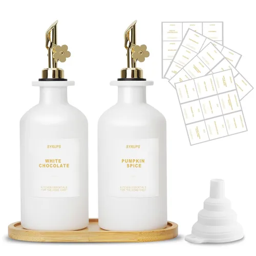 Olivenöl Spenderflaschen mit Tablett,2er pack Olivenöl Spender Set,350ml/11,8...