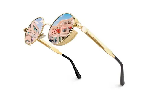 LuxusKollektion Retrosonnenbrille Sonnenbrille Herren Damen polarisiert A Gold Verspiegelte Rosa