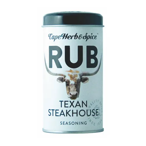 CAPE HERB - Texan Steakhouse Rub | Pikantes und leicht süßes Gewürzsalz als Rub-Mischung für maximalen Grillgenuss. Gewürzsalz ideal für Steaks, Burger & Meeresfrüchte | vegan | Inhalt: 100g