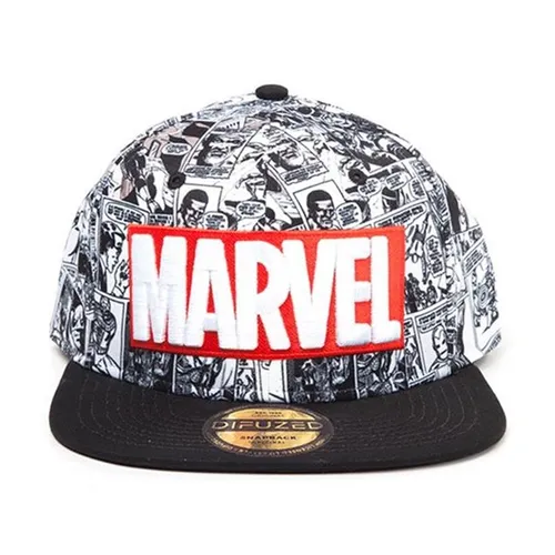 Difuzed Unisex Marvel Comics Logo Snapback Cap - Stylische Baseball Cap aus 80% Polyester und 20% Baumwolle, perfekt für Marvel-Fans und als modisches Accessoire.