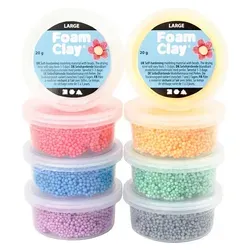Schaumton groß, verschiedene Farben, 8x20 gr 1 Box - Bunt von Creativ Company