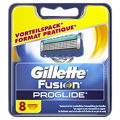 Gillette Fusion Proglide Rasierklingen 8 Stück XL Paket - Nassrasierer für Herren mit 5 hochwertigen Klingen aus rostfreiem Stahl, ideal für eine sanfte und gründliche Rasur.