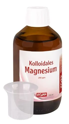 Kolloidales Magnesium Konzentration 200 ppm | 250 ml inkl. Dosierbecher | Reinheit 99,99% | höchste Qualität | Laborqualität | Bidestilliertes Wasser