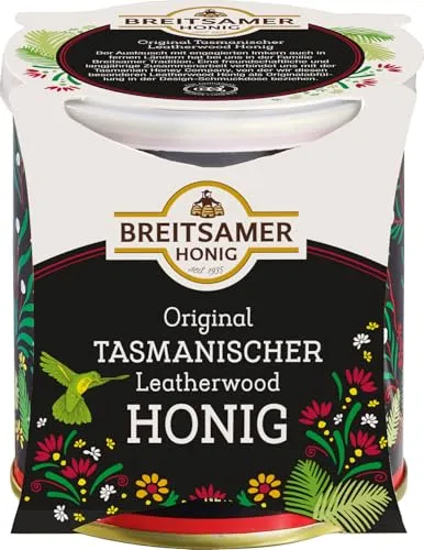 Breitsamer Tasmanischer Leatherwood Honig 350g Feincremiger, kräftiger Honig mit exotisch blumigem Aroma (1 x 350g)