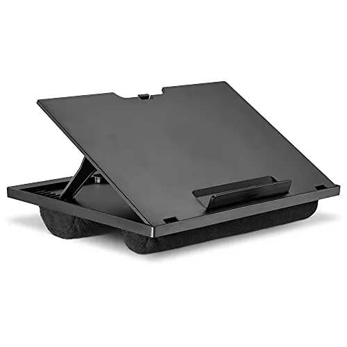 Navaris Laptop Tisch Ablage aus Kunststoff - Ergonomische Laptopunterlage mit 8 Stufen - Schreibtische & Computermöbel: Vielseitig einsetzbar als Arbeitstisch oder Ablage im Bett/Sofa, ergonomisch einstellbar für maximalen Komfort.