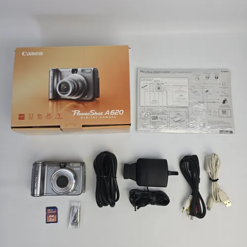 Canon PowerShot A620 Vintage Digicam CCD Silber OVP Set Komplett Y2K Kamera TOP
