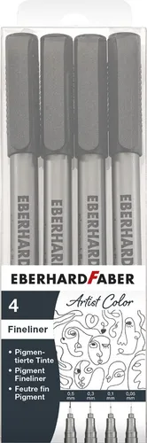 EBERHARD FABER Pigmentliner schwarz 4er Etui