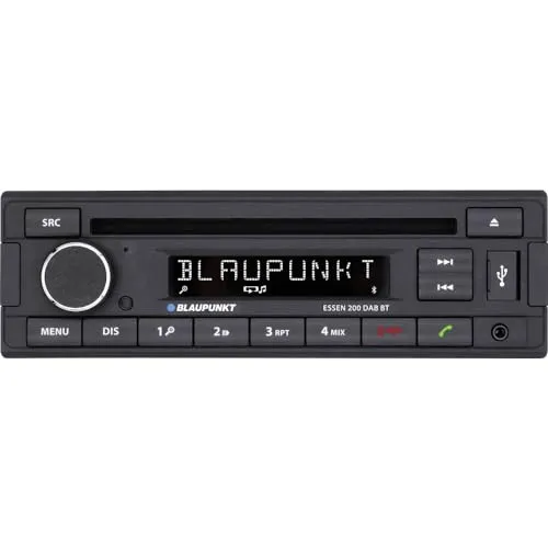Blaupunkt Essen 200 DAB BT - 1-DIN Autoradio mit DAB+ und Bluetooth, integrierte Freisprecheinrichtung und 200W Leistung